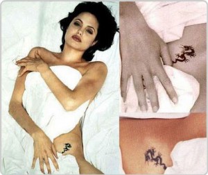Angelina-Jolie-tattoos-Blue-Tongue-dragon-tattoo